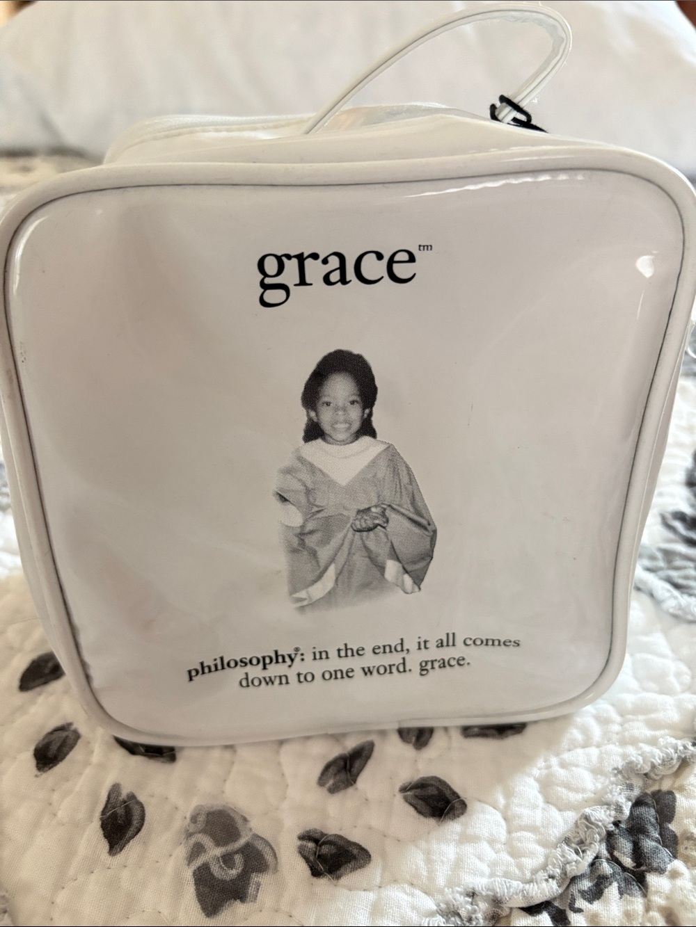 Philosophy Grace White Travel Pouch with Printed Photo